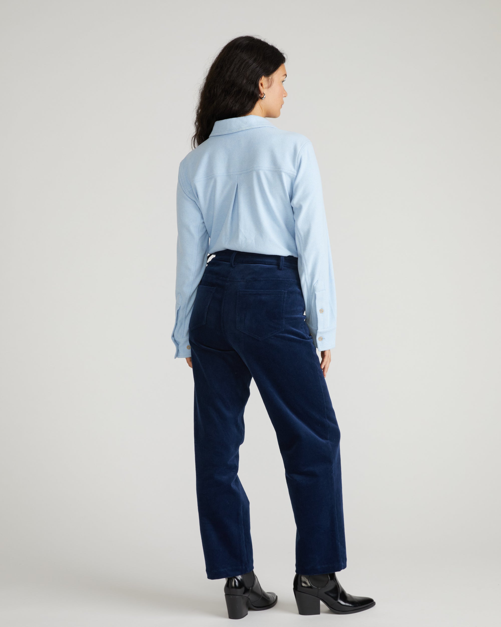 Cassidy High Rise Straight Corduroy Pants - Pageant Blue