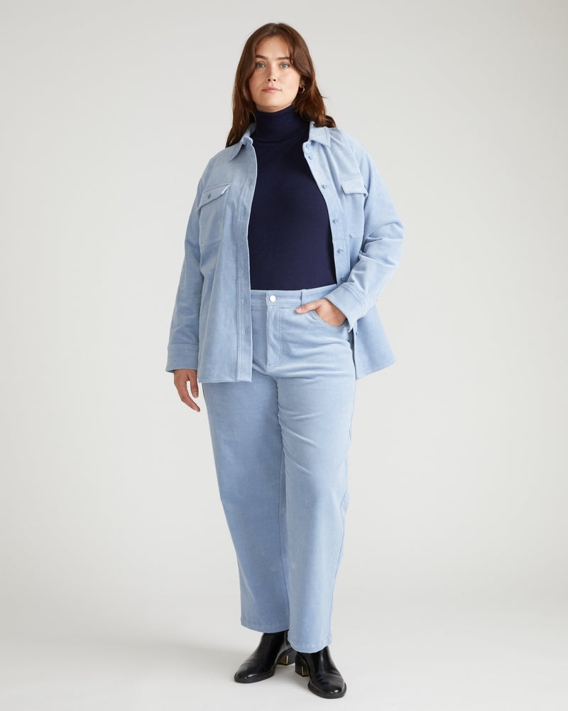 Cassidy High Rise Straight Corduroy Pants - Washed Rain