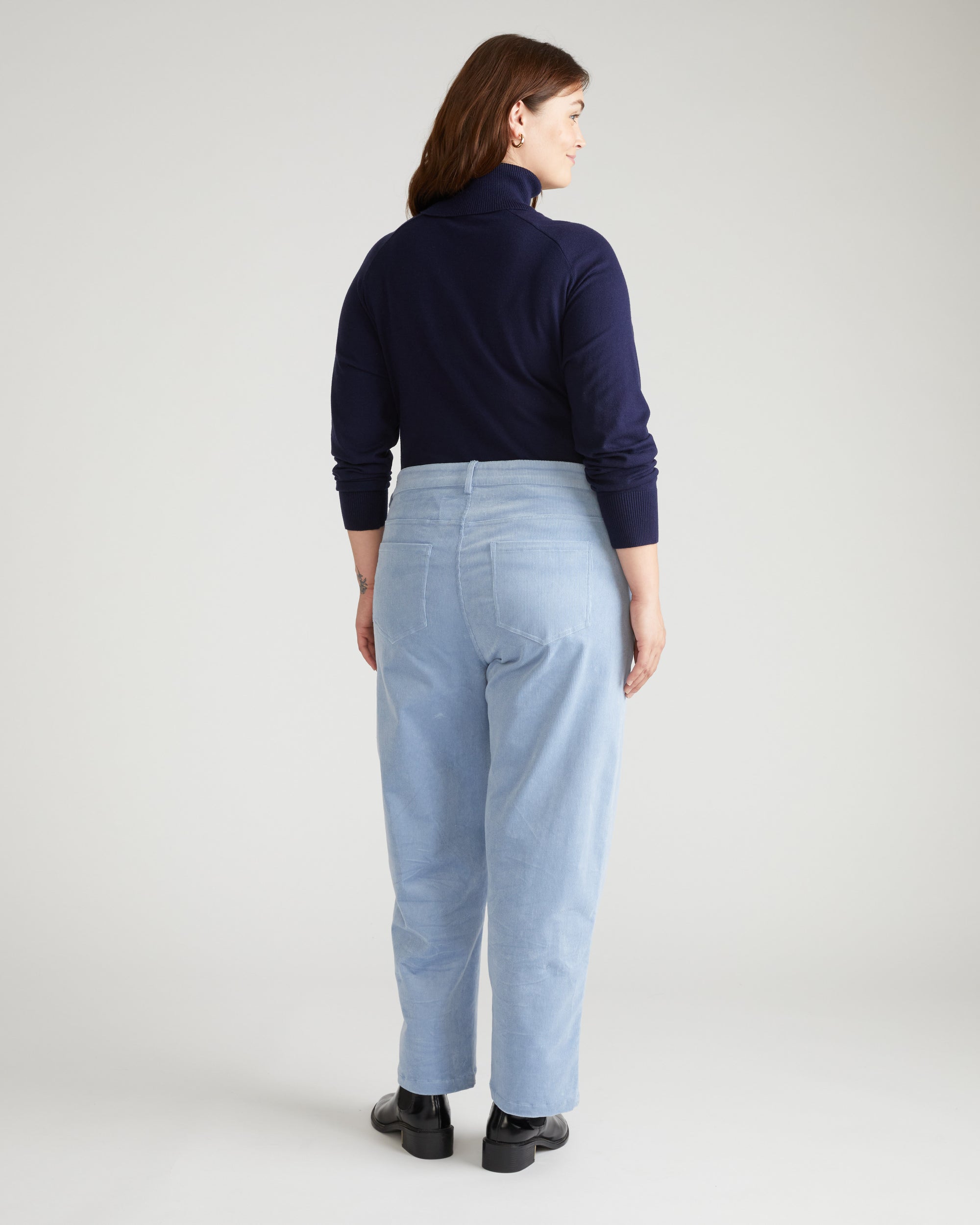 Cassidy High Rise Straight Corduroy Pants - Washed Rain