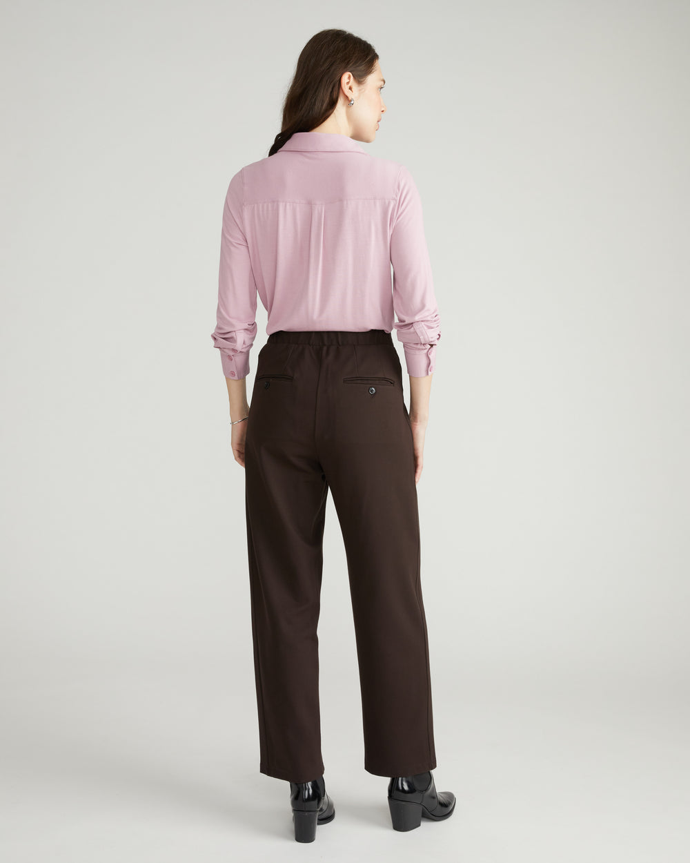 Audrey Tailored Ponte Pants - Espresso