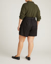 Harbor Stretch Linen Blend Paperbag Shorts - Black | Plus Size & Straight Size Women's Fashion | Universal Standard