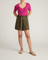 Harbor Stretch Linen Blend Paperbag Shorts - Camo | Plus Size & Straight Size Women's Fashion | Universal Standard
