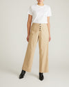 Woman wearing Coastal Linen Pants - Danish Coffee from Universal Standard