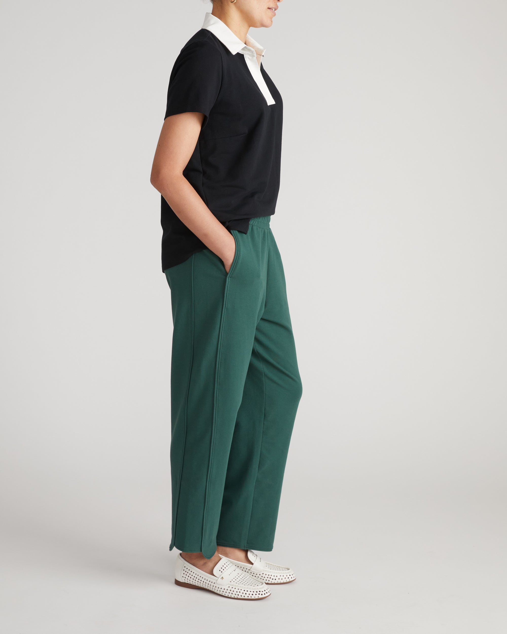 Varsity French Terry Pull On Pants - Forest Green | Plus Size & Straight Size Women's Fashion | Universal Standard