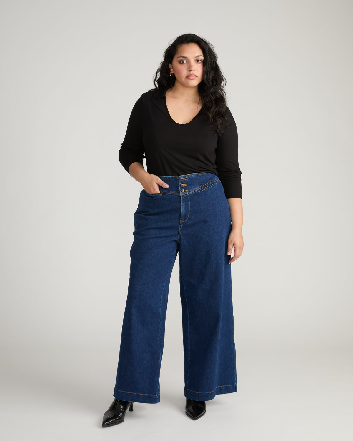 Charlie High Rise Sailor Jeans - Buffalo Blue