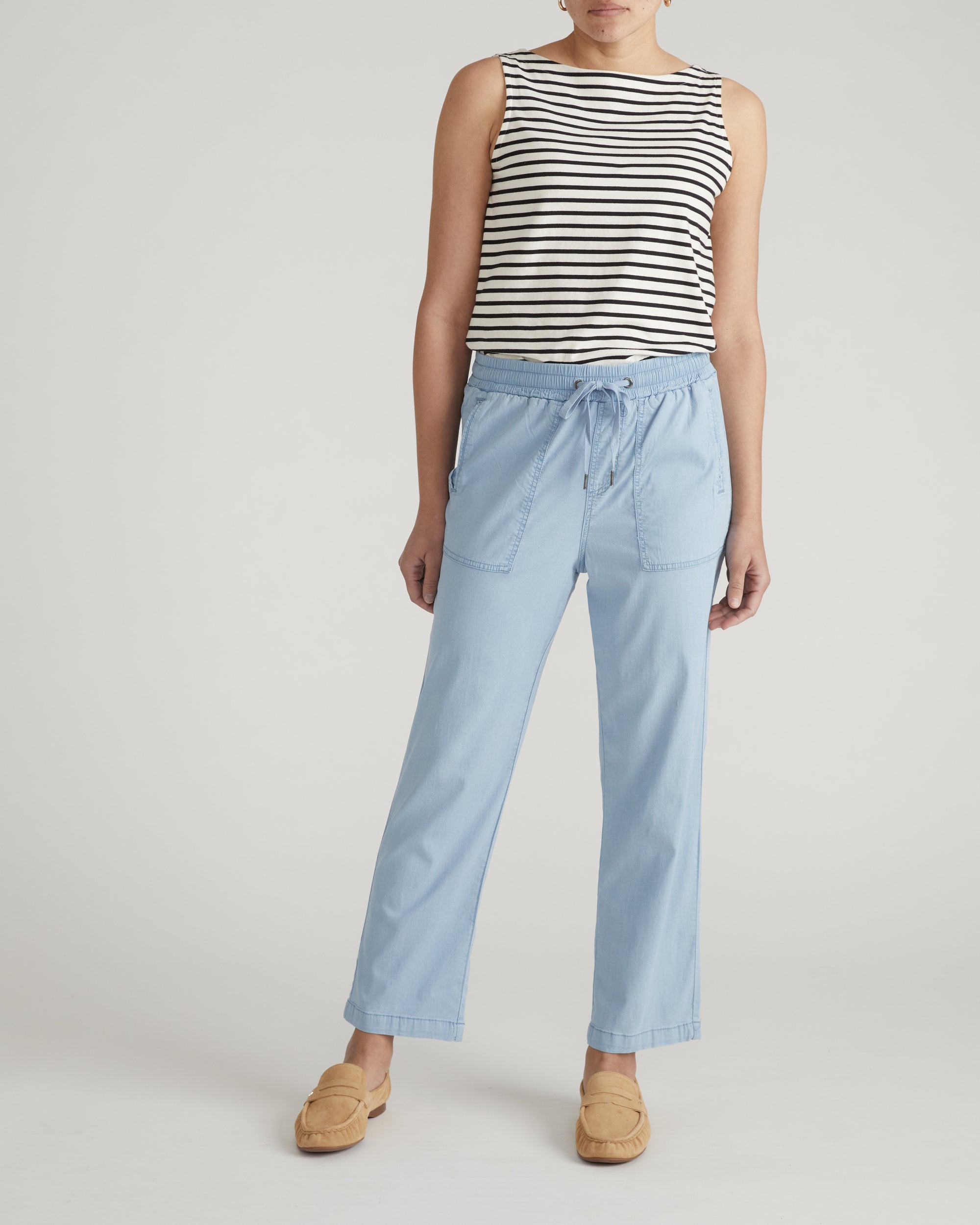 Perfect Tencel Chambray Off-Duty Pants - Morning Blue | Plus Size & Straight Size Women's Fashion | Universal Standard
