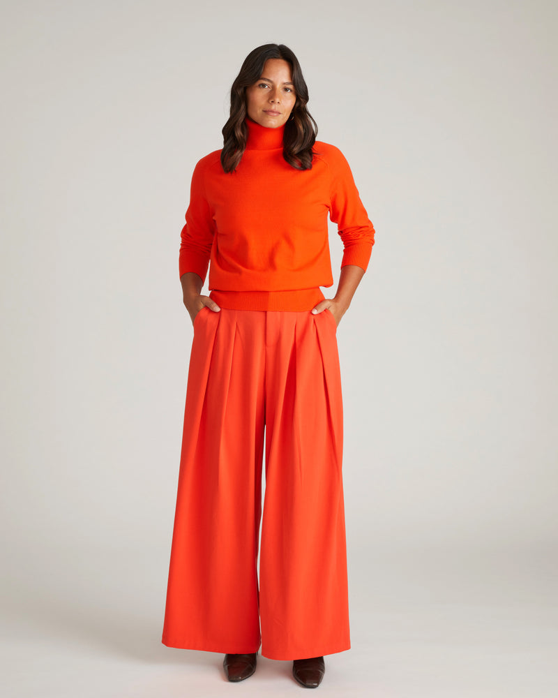 Renee Savvy Fine Knit Raglan Turtleneck - Poppy