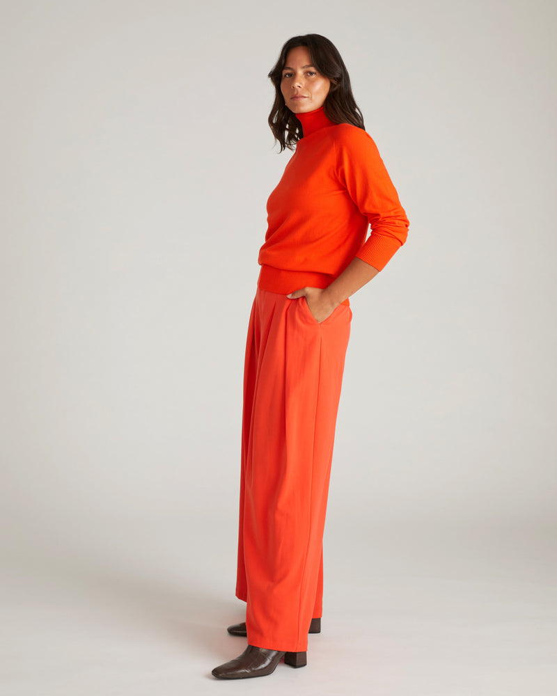 Renee Savvy Fine Knit Raglan Turtleneck - Poppy