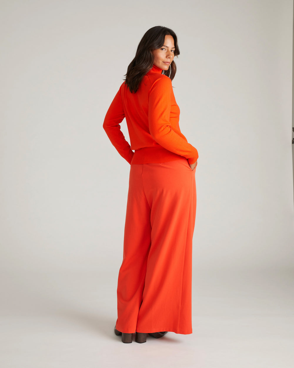 Renee Savvy Fine Knit Raglan Turtleneck - Poppy