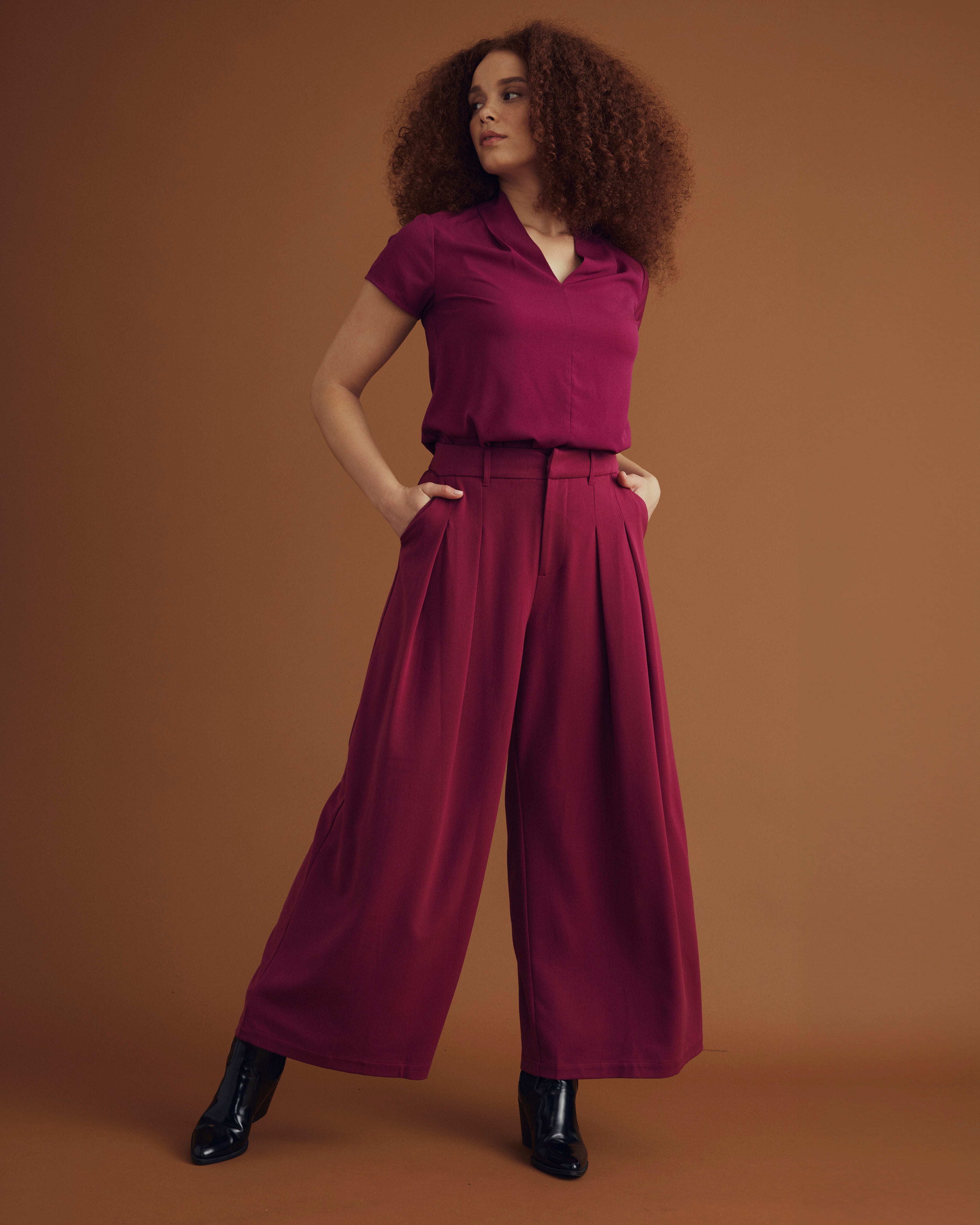 All Day Palais Wide Leg Pants - Goji Berry – Universal Standard