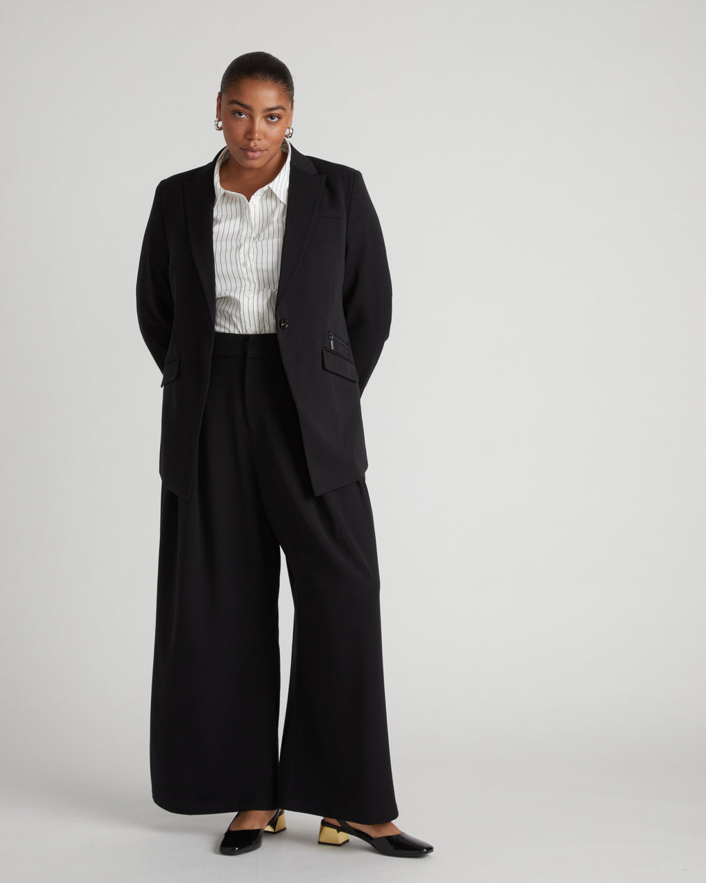 All Day Palais Wide Leg Pants - / Black- SizeM