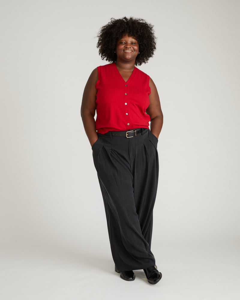 Palais Cooling Cupro Wide Leg Pant - Black