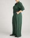 Palais Cooling Cupro Wide Leg Pant - Forest Green