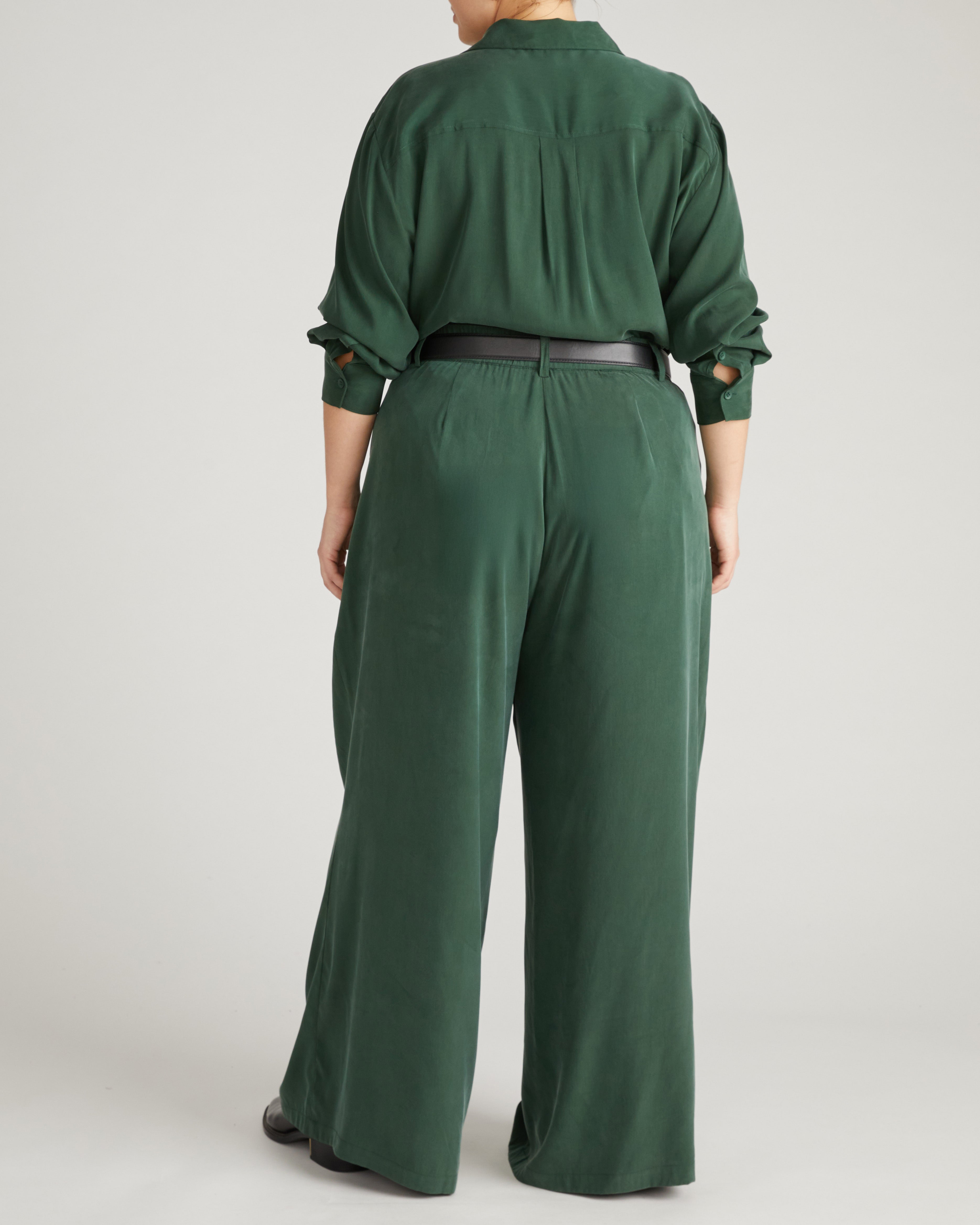Palais Cooling Cupro Wide Leg Pant - Forest Green – Universal Standard