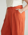 Cooling Cupro Wide Leg Pant - Warm Russet