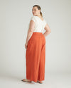 Cooling Cupro Wide Leg Pant - Warm Russet