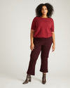 Amaya Ponte Kick Flare Pants - Black Cherry
