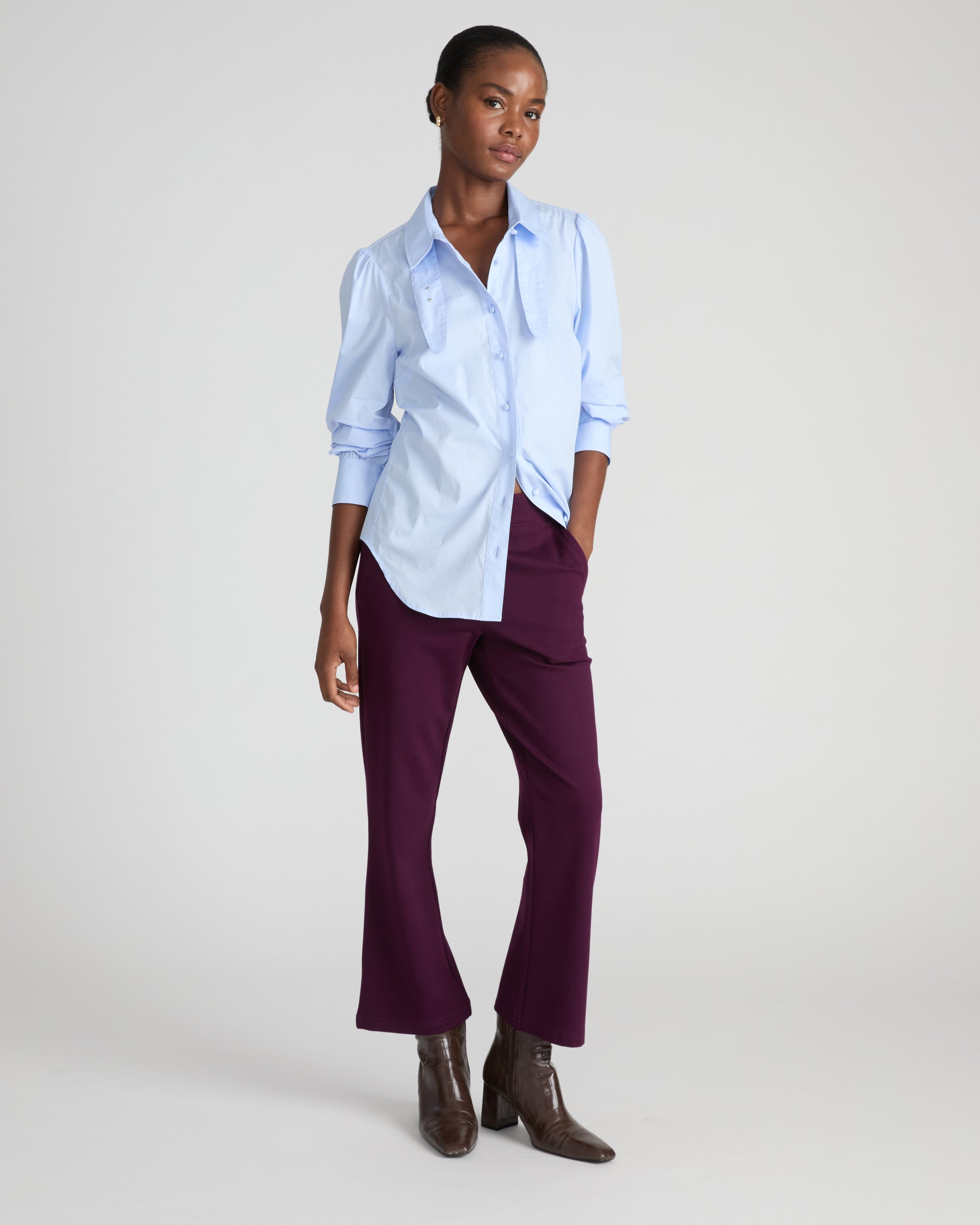 Amaya Ponte Kick Flare Pants - Gamay | Plus Size & Straight Size Women's Fashion | Universal Standard