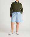 Perfect Tencel Chambray Shorts - Morning Blue | Plus Size & Straight Size Women's Fashion | Universal Standard