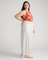 Verbena Voile Pants - White/Beige Stripe