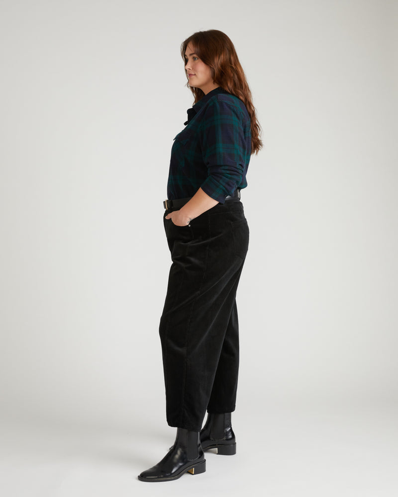 Dakota Twisted Leg Corduroy Pants - Black