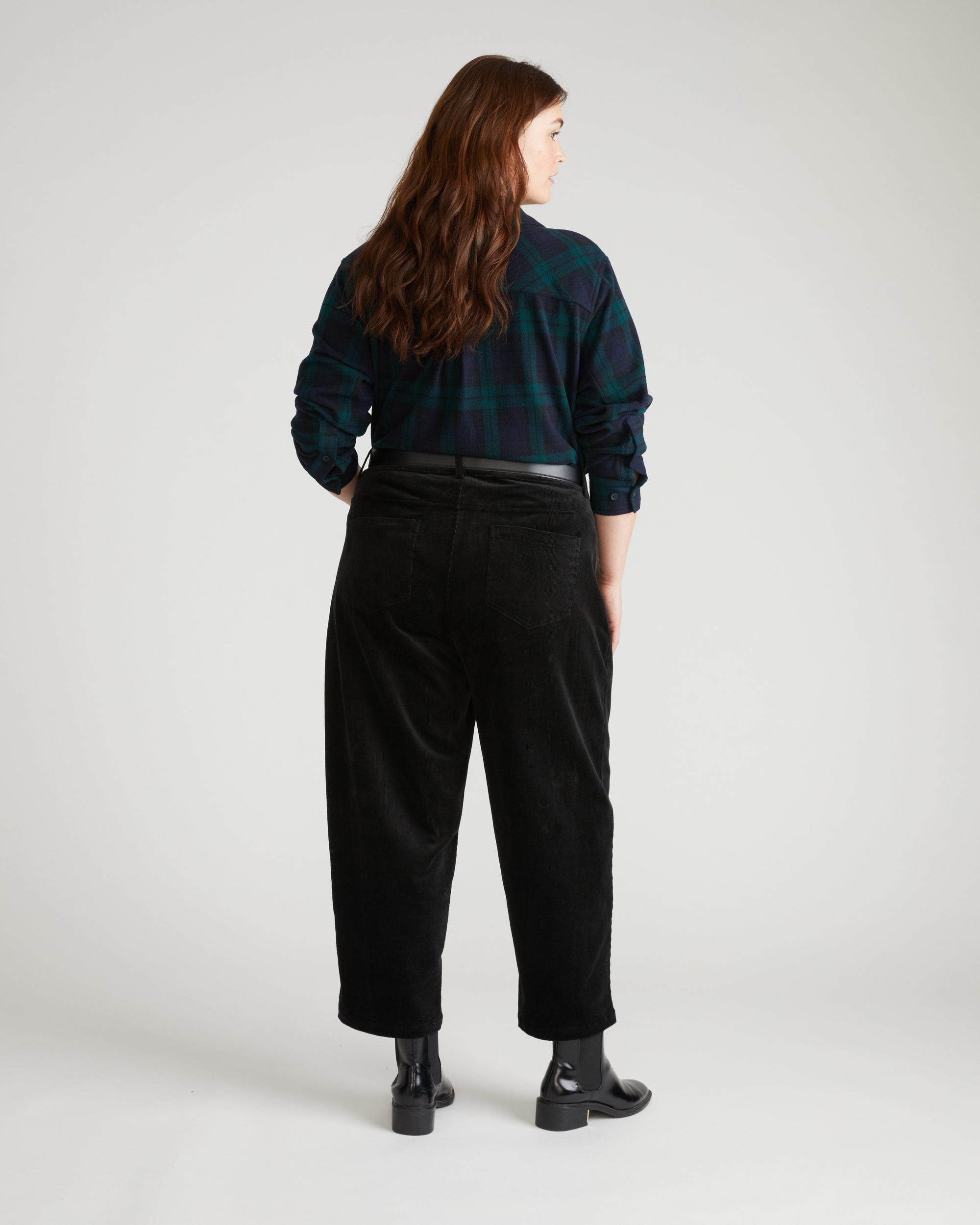 Dakota Twisted Leg Corduroy Pants - Black