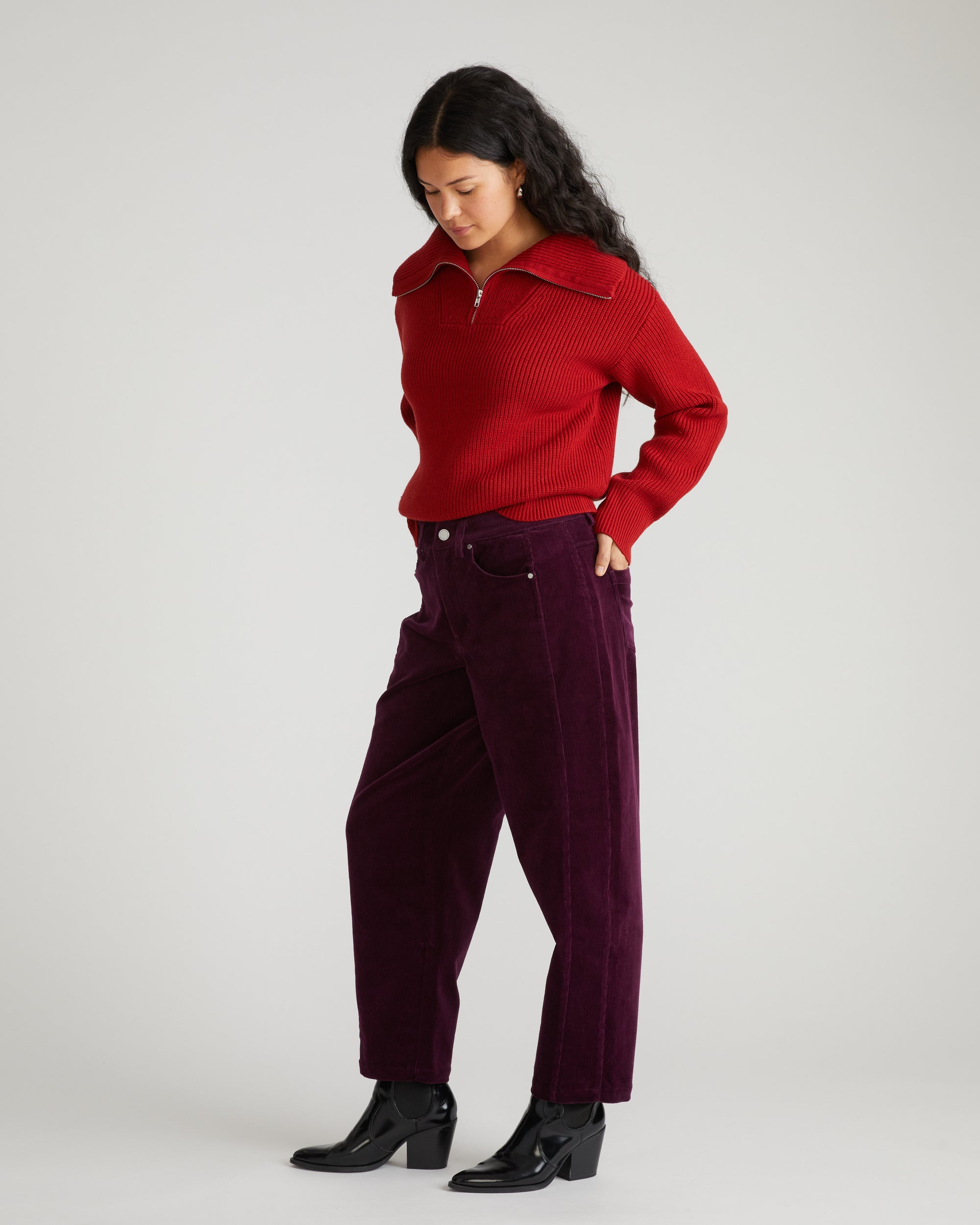 Dakota Twisted Leg Corduroy Pants - Gamay