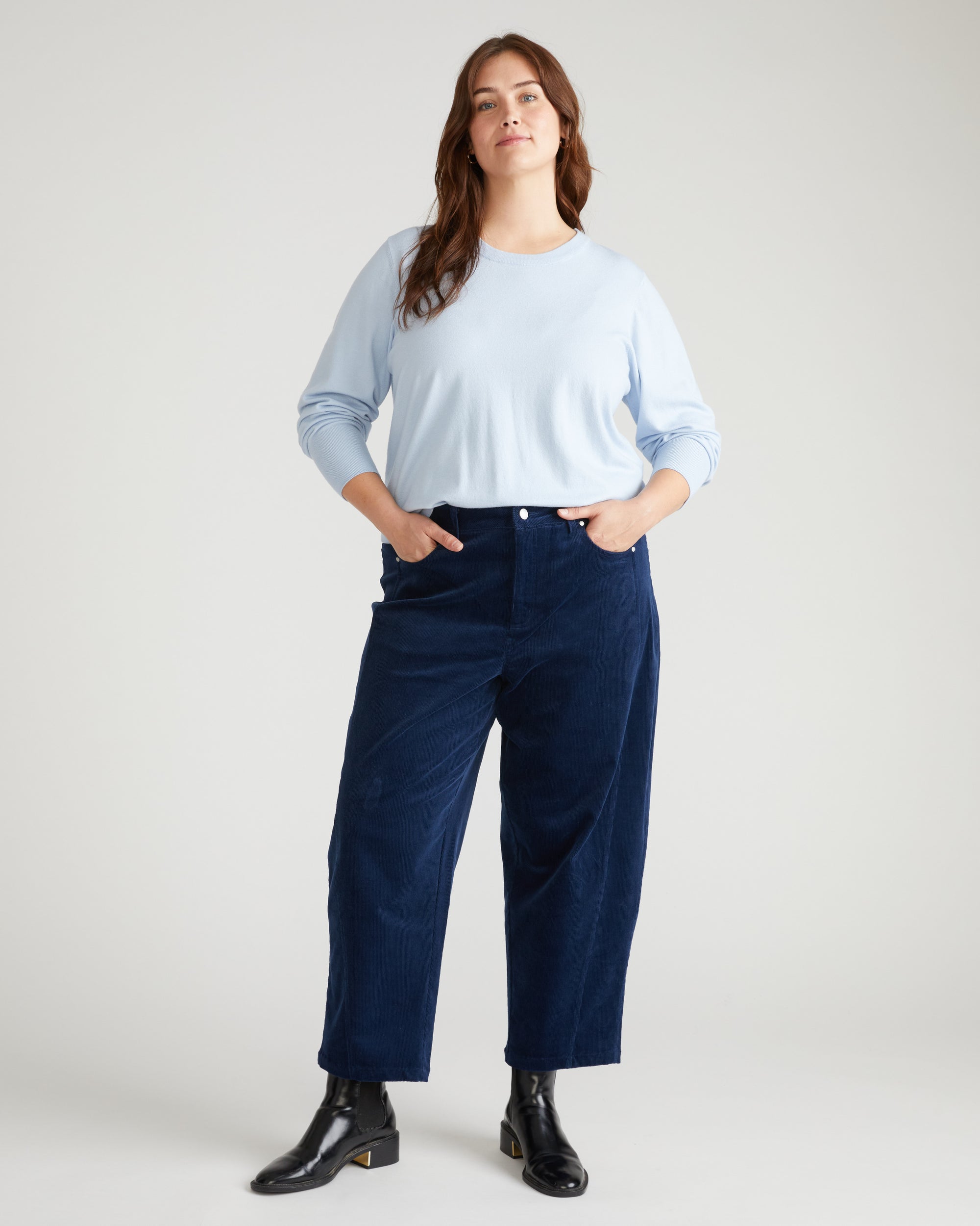 Dakota Twisted Leg Corduroy Pants - Pageant Blue