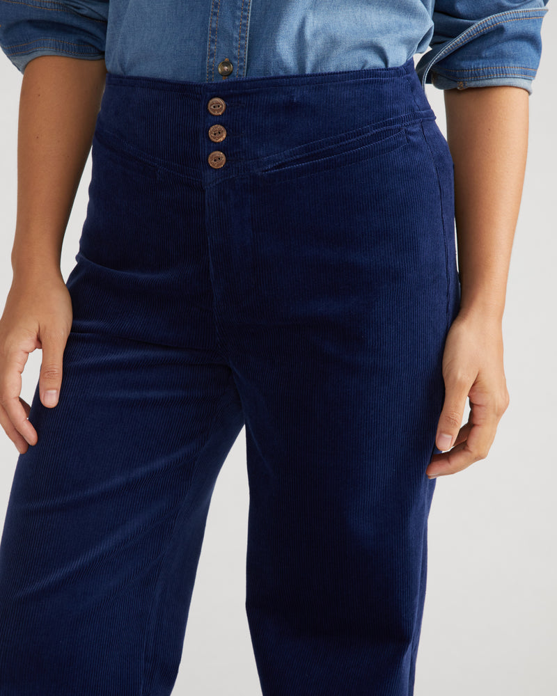 Charlie High Rise Sailor Cords - Inky Blue