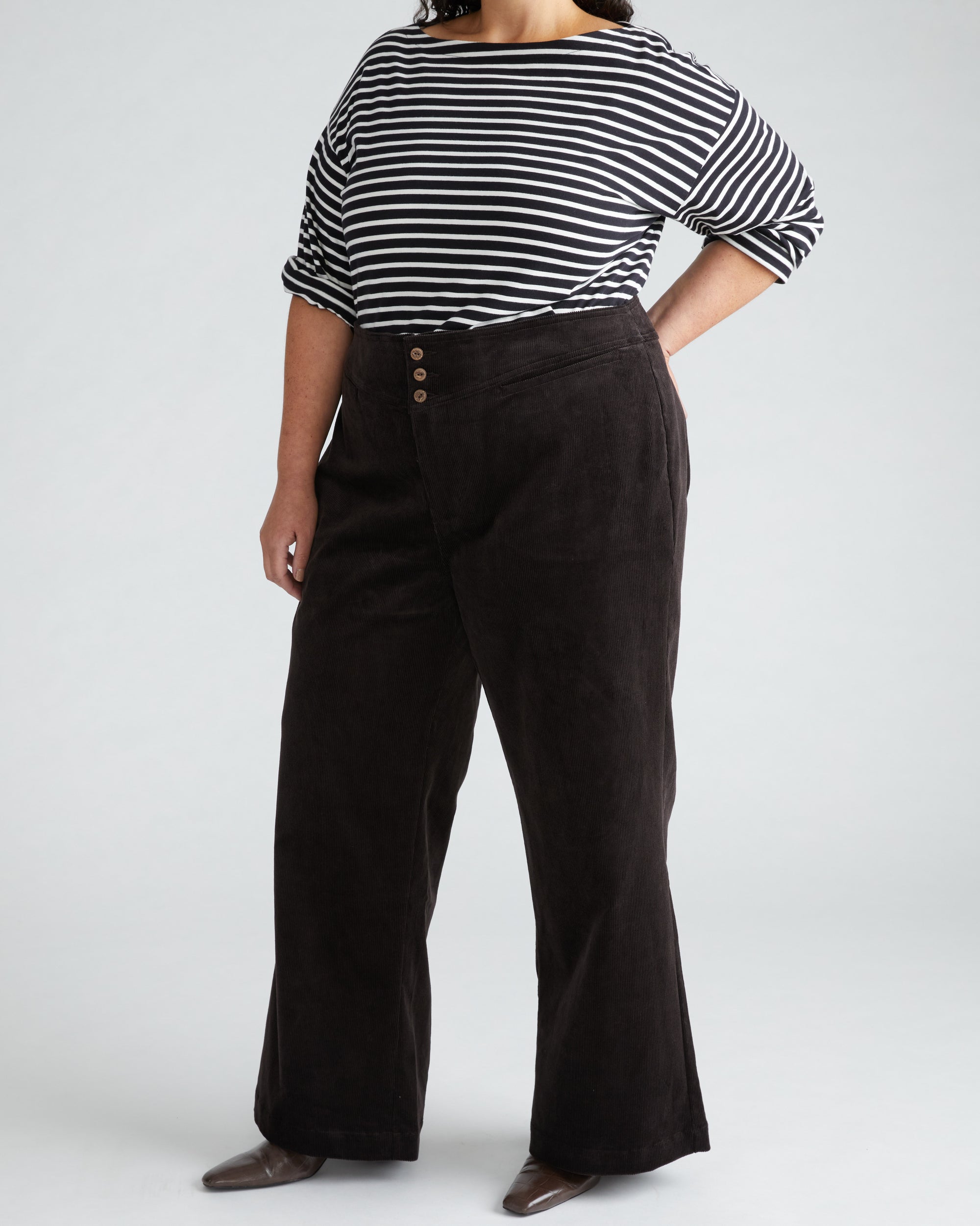 Charlie High Rise Sailor Cords - Espresso