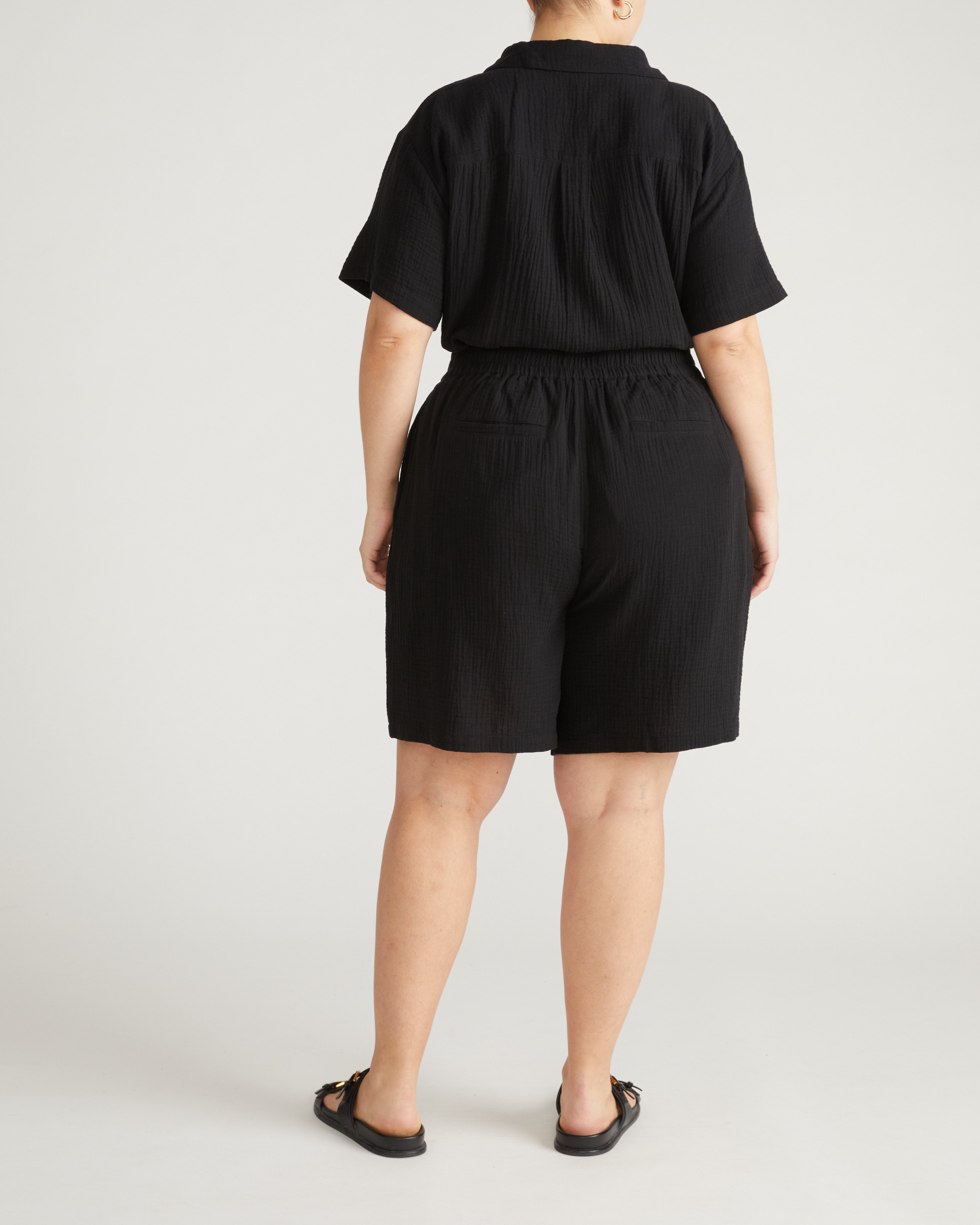 Luxe Cotton Gauze Beach Short - Black – Universal Standard