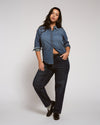 Minimalist Stretch Cotton Chambray Shirt - Vintage Indigo