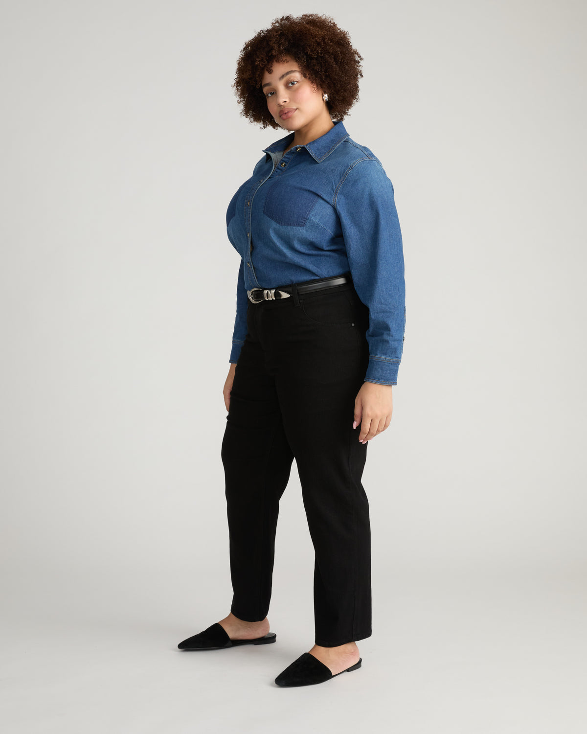 Seine High Rise Straight Leg Jean 29 Inch - Jet Black