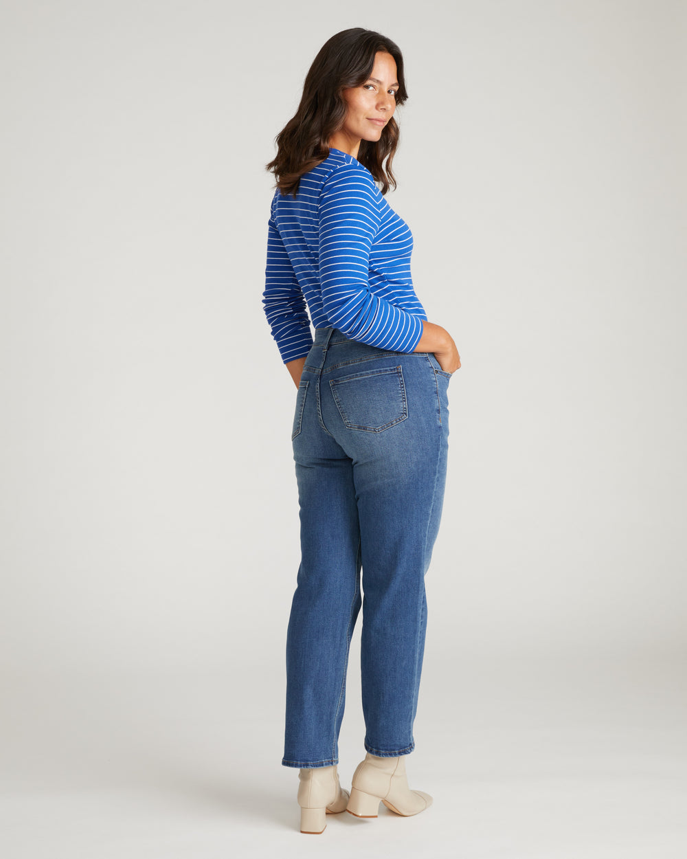 Seine High Rise Straight Leg Jean 29 Inch - Anzio Blue