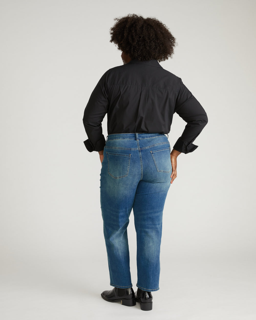 Seine High Rise Straight Leg Jean 29 Inch - Washed Vintage Indigo