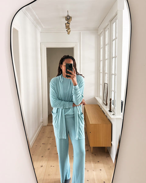 パンツ SSZ 2025AW LARK pants XL brochure Slate Grey Pinstriped Fair Trade Cotton Pants– Passion Lilie