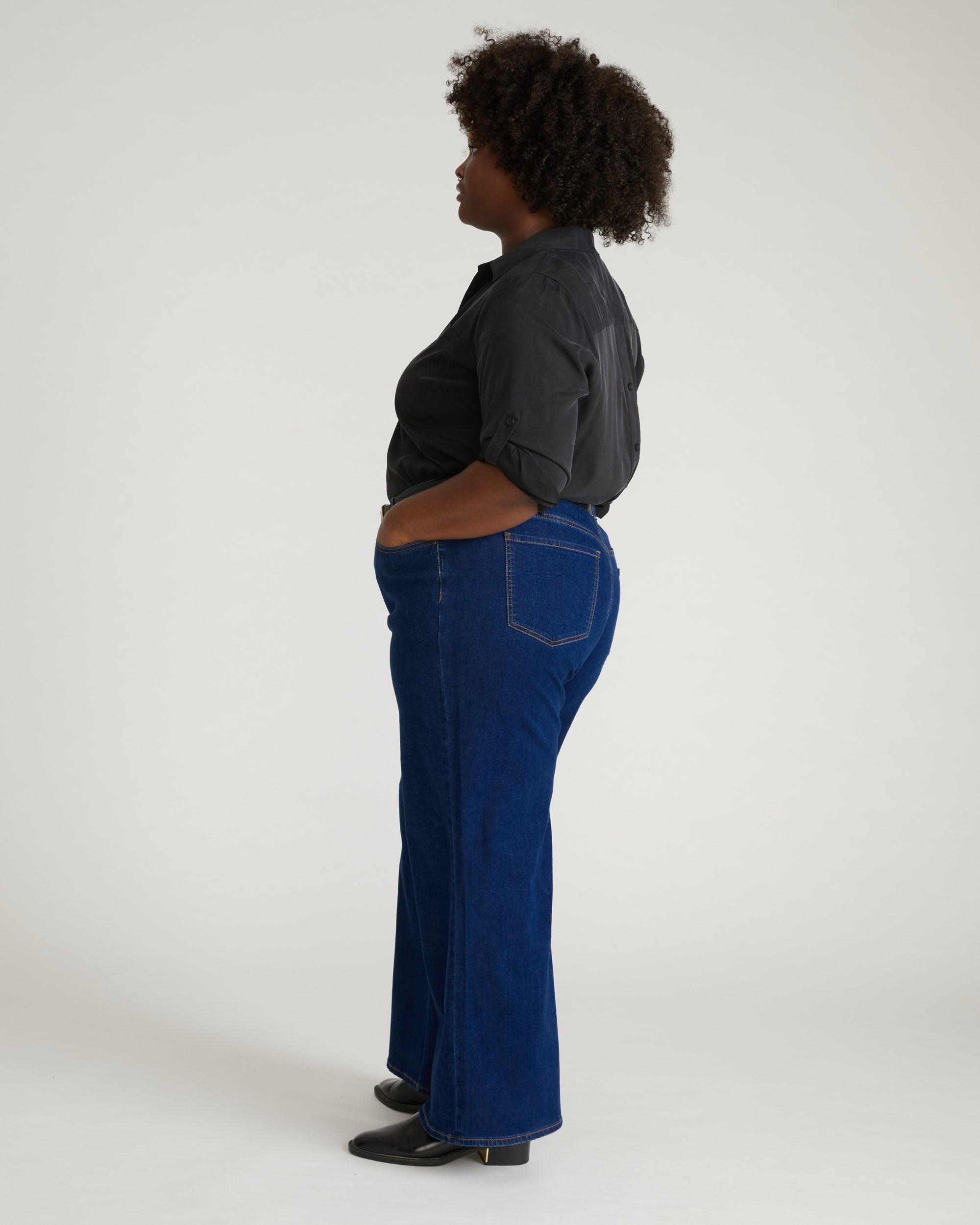 Roxy Relaxed Bootcut Jeans - River Blue Wash