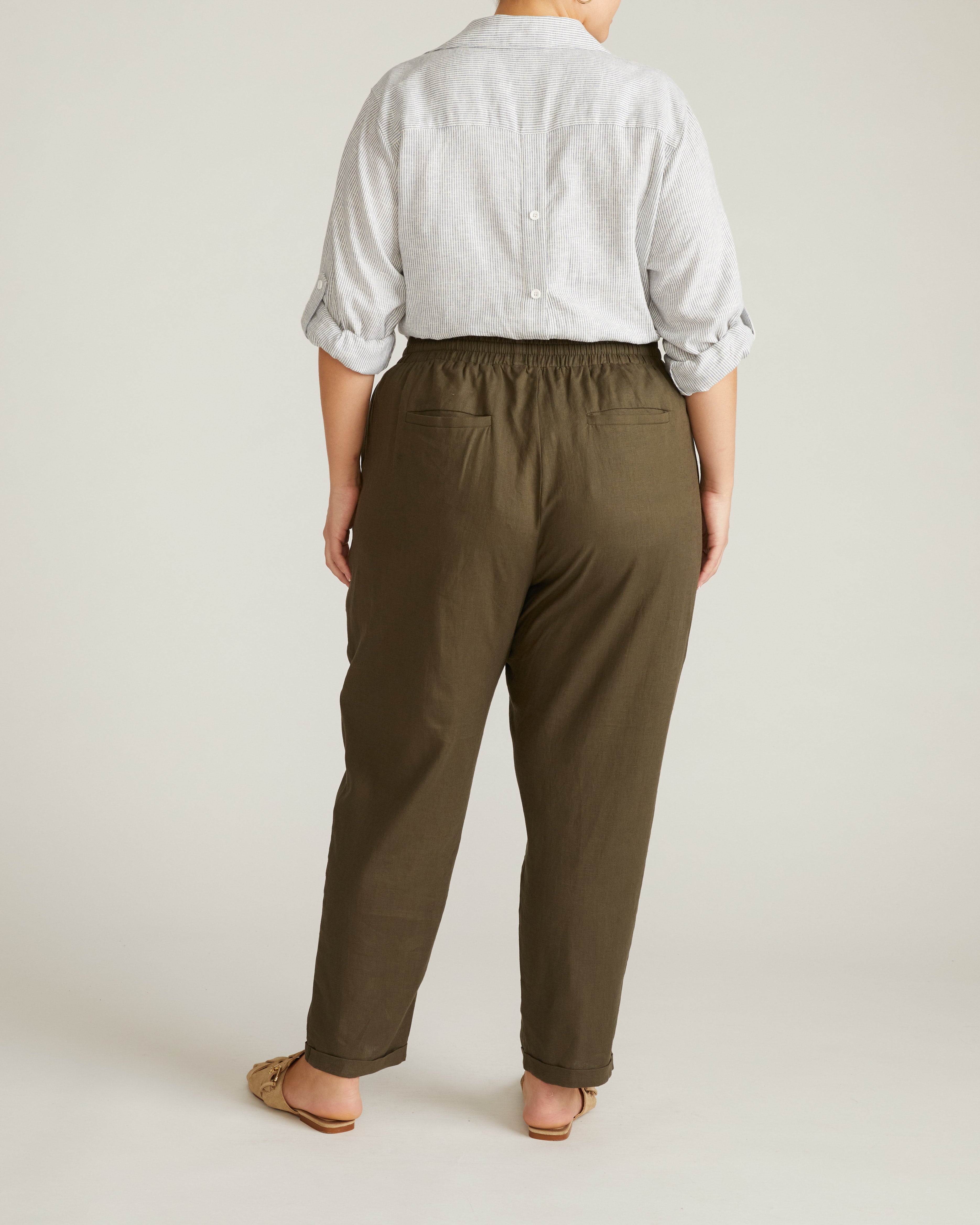 Sayville Linen Drawstring Pant - Camo – Universal Standard