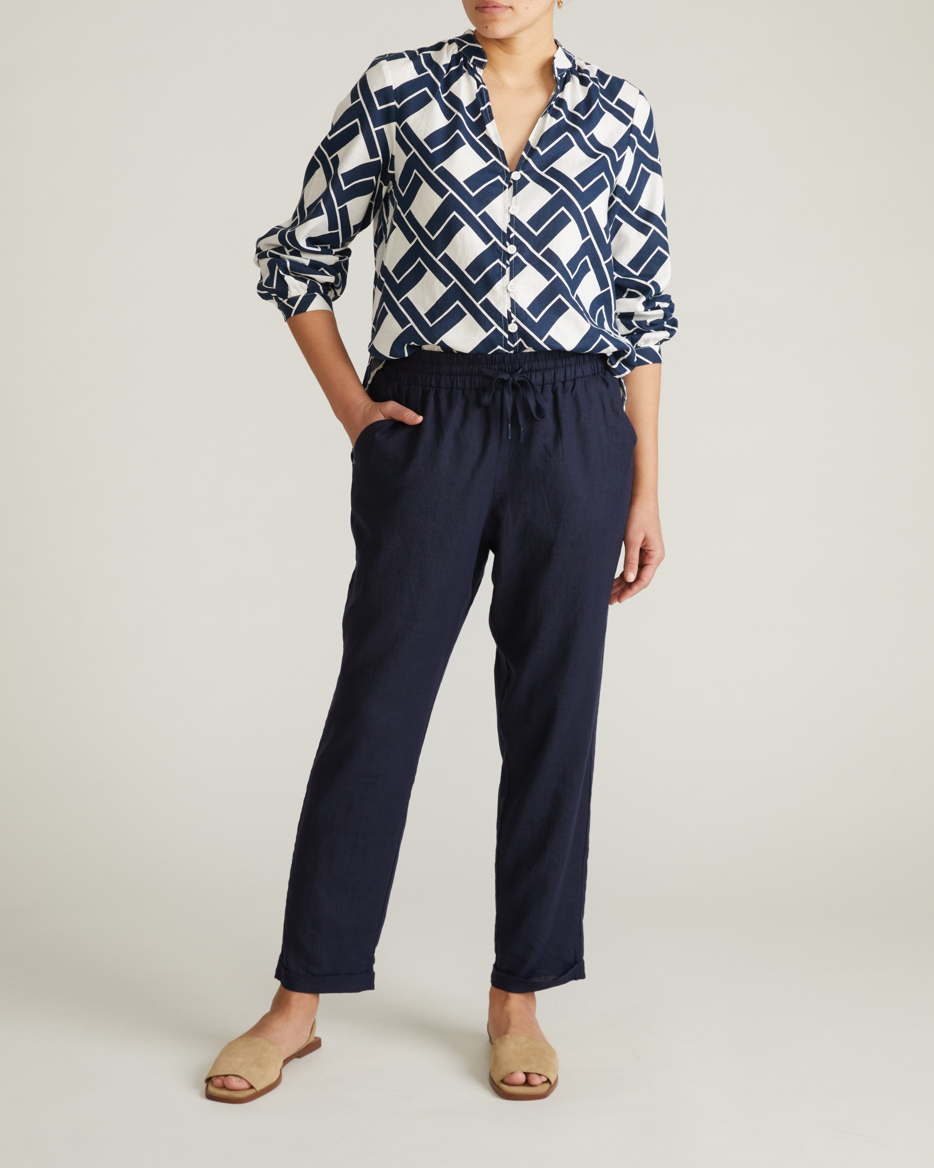 【新品】 OUTIL NAVY リネンPANTS Sayville Linen Drawstring Pant - Navy – Universal Standard