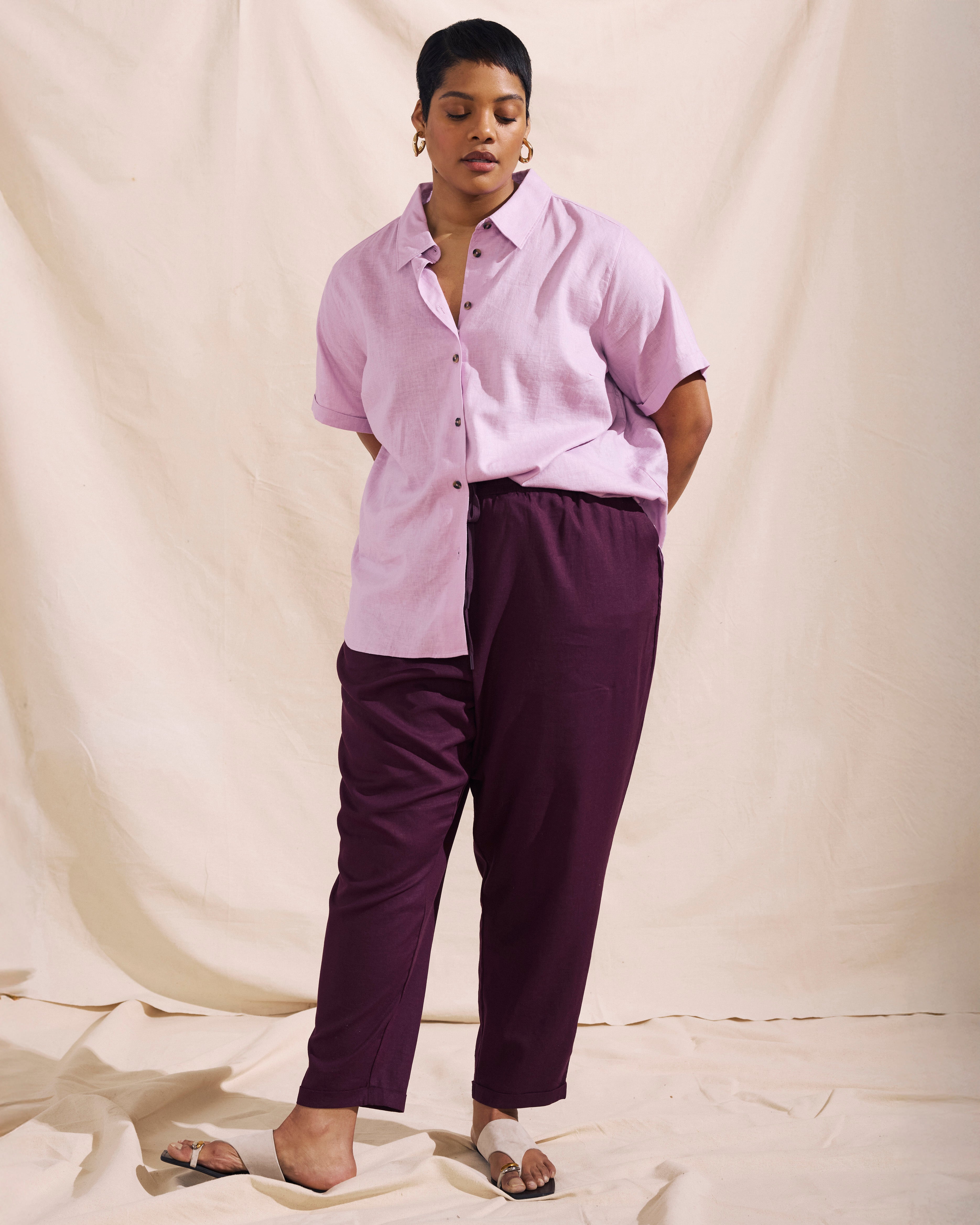 Sayville Linen Drawstring Pant - Acai – Universal Standard