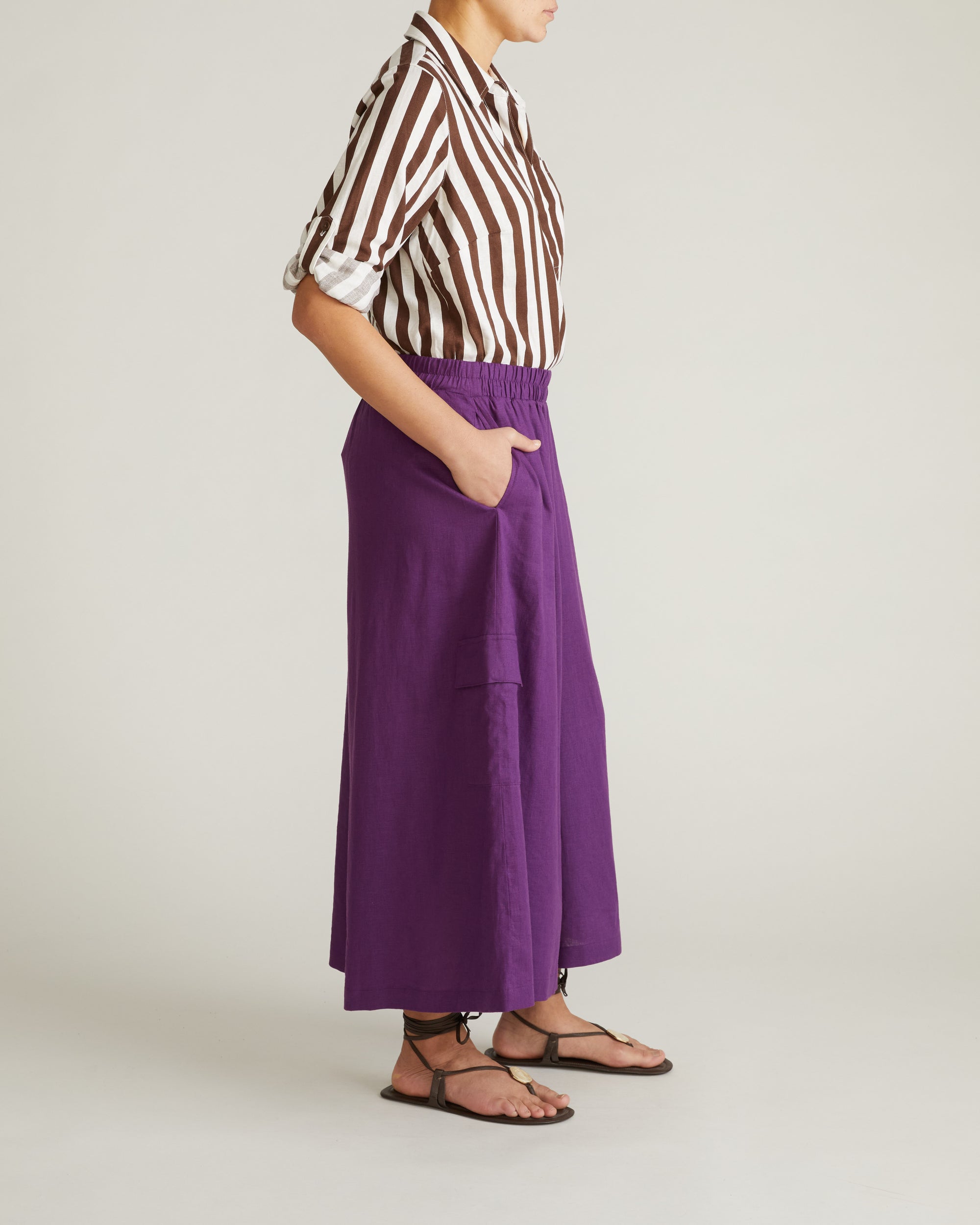 Palazzo Cargo Linen Pant - Dreamy Purple | Plus Size & Straight Size Women's Fashion | Universal Standard