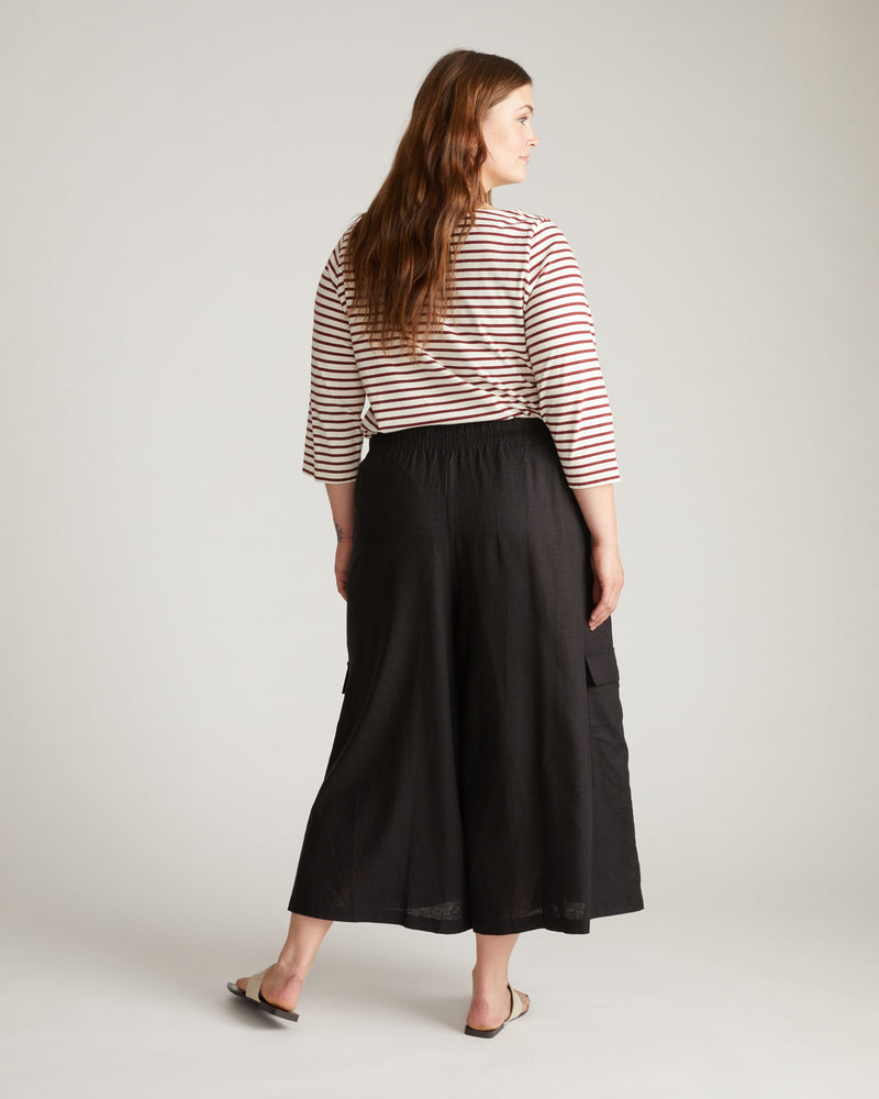 Belle Breton Stripe Jersey Tee - Ecru/Burgundy Stripe