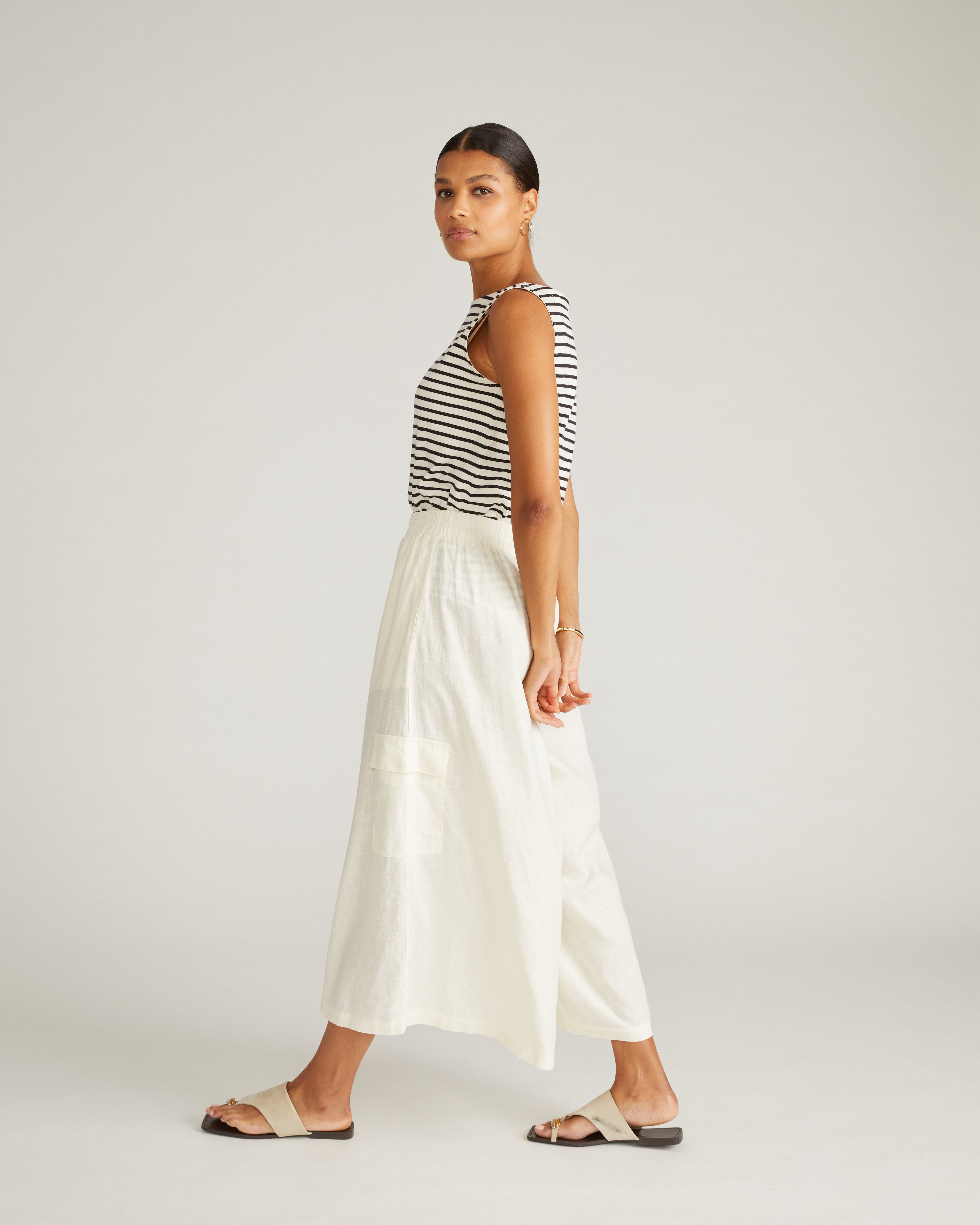 Palazzo Cargo Linen Pant - Natural White – Universal Standard