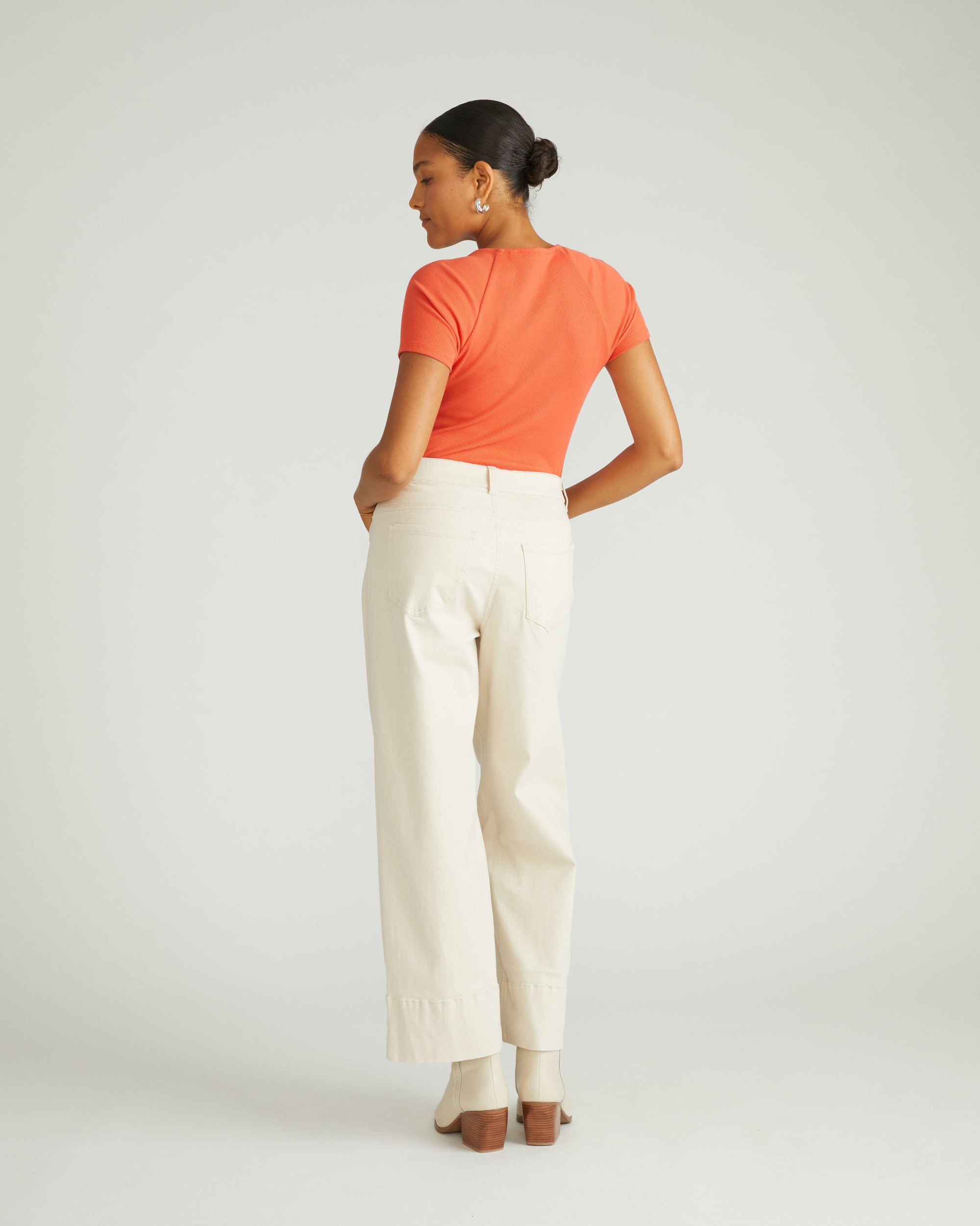 Claudia High Rise Stretch Jeans - Ecru