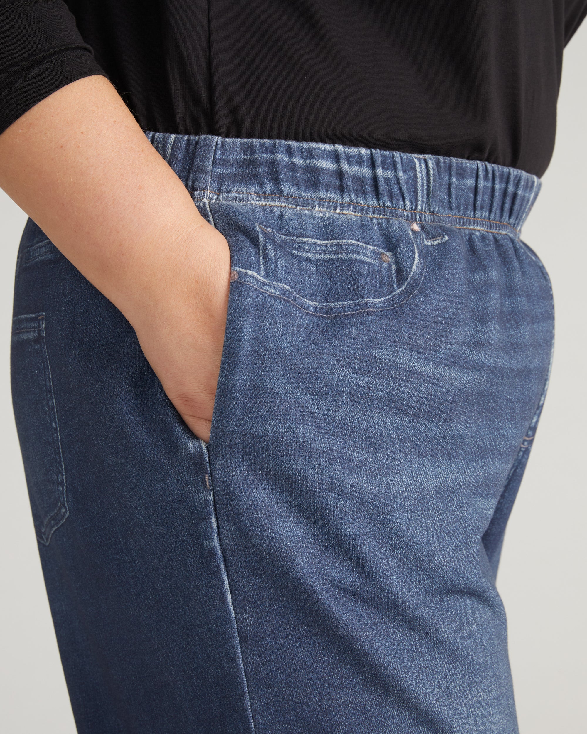 Wide Leg Sweatpant Jeans - Blue Mirage