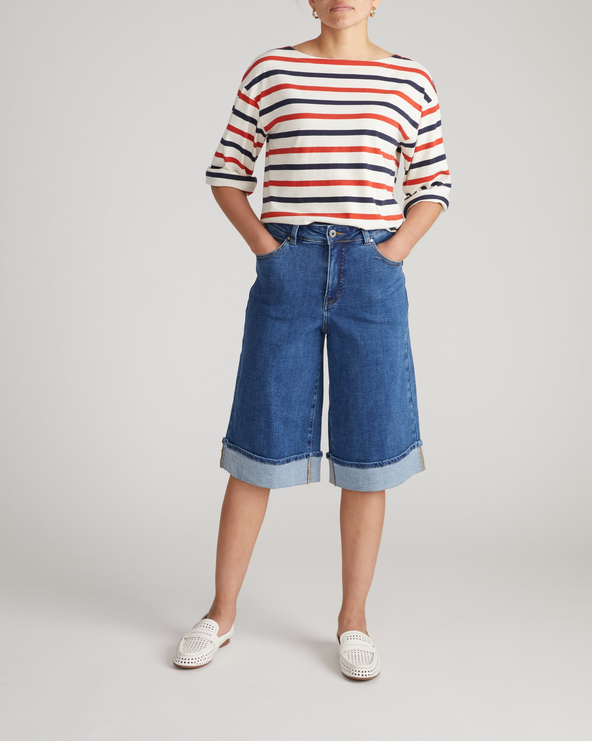 Briony Below the Knee Denim Shorts - Union City Blue | Plus Size & Straight Size Women's Fashion | Universal Standard