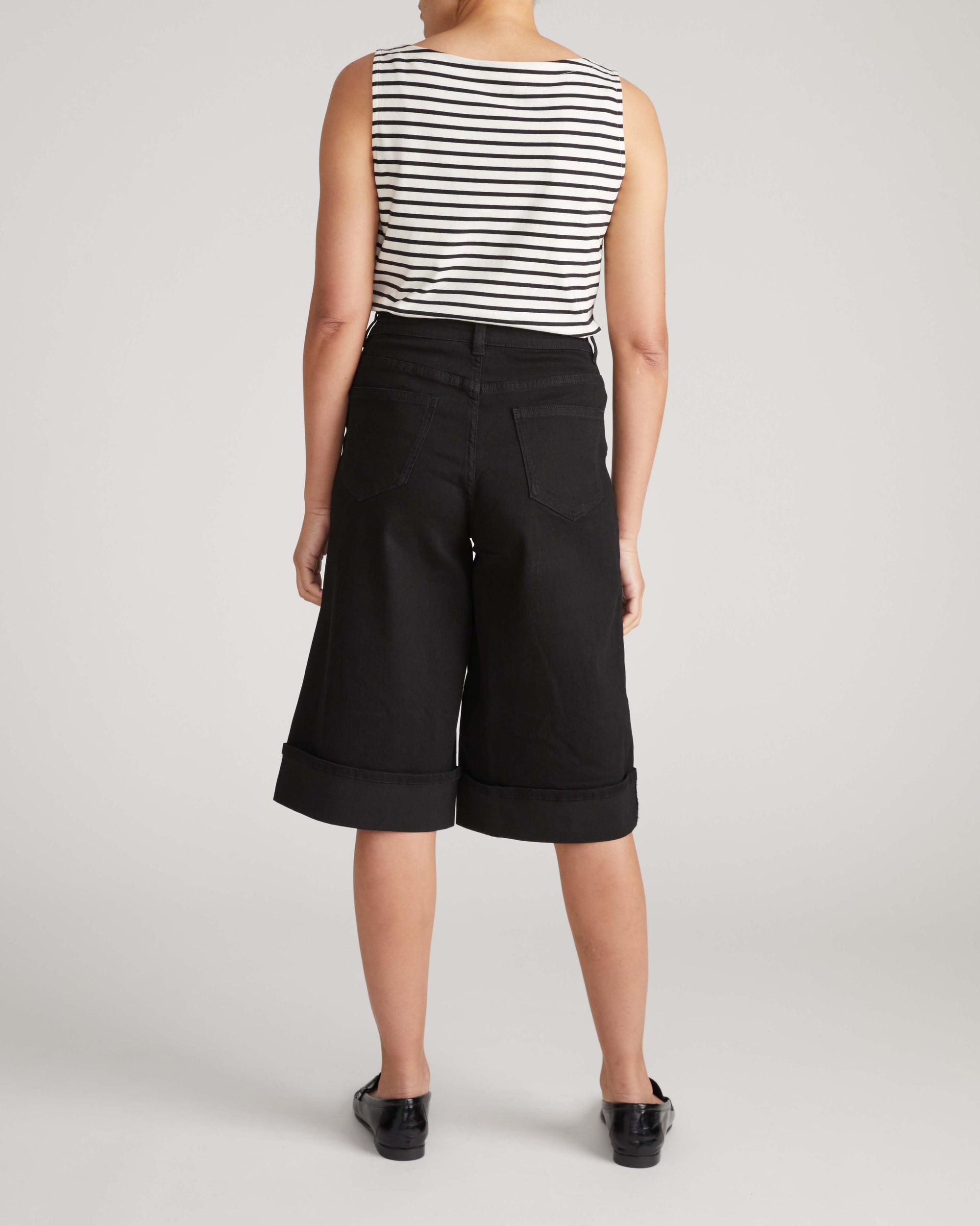 Briony Below the Knee Denim Shorts - Jet Black | Plus Size & Straight Size Women's Fashion | Universal Standard