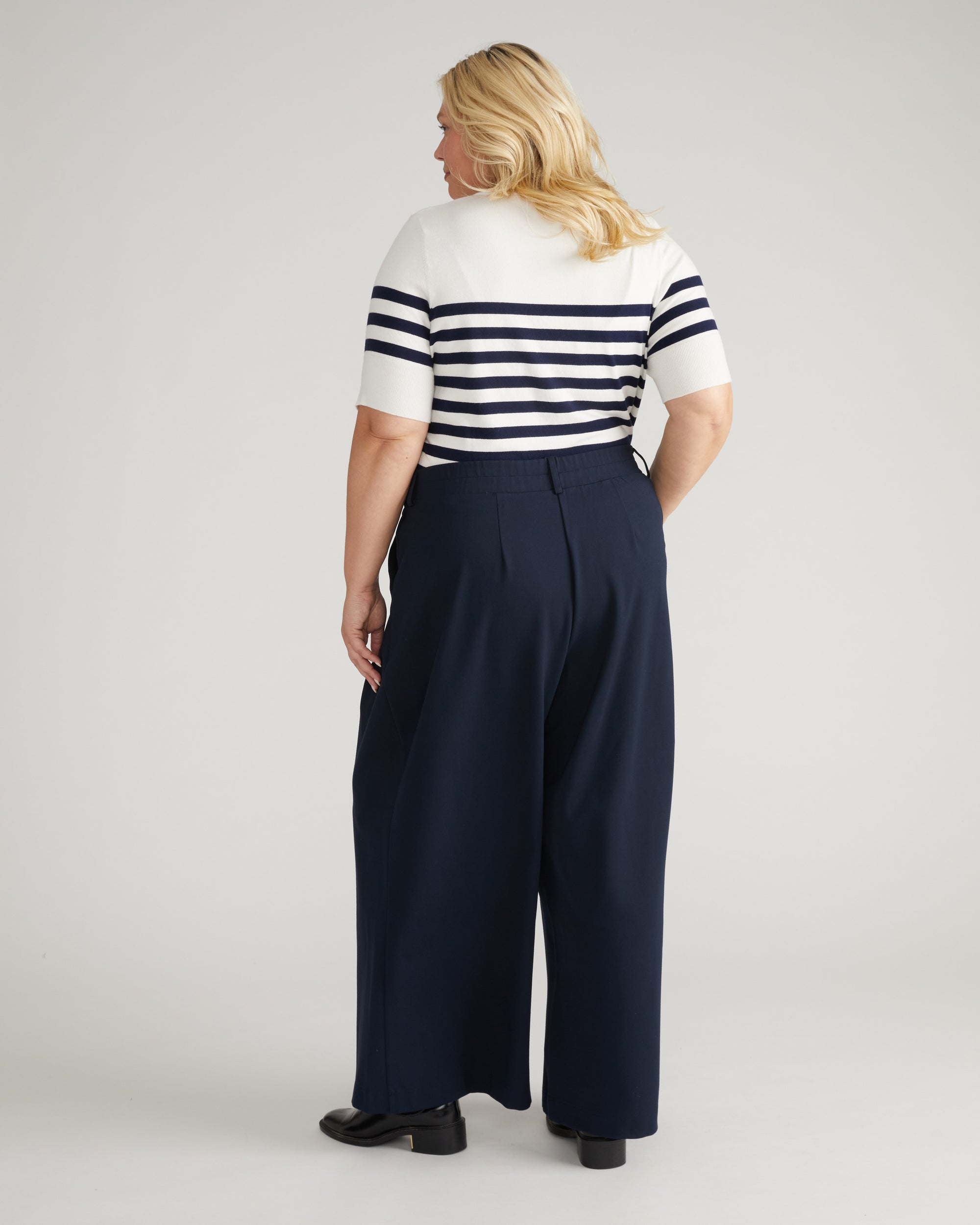 Palais Wide Leg Ponte Pants - Navy