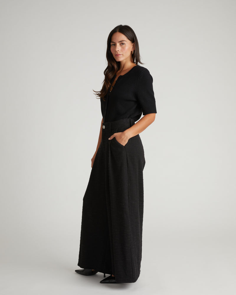 Perfect Palais Wide Leg Ponte Pants - Black Tweed | Plus Size & Straight Size Women's Fashion | Universal Standard