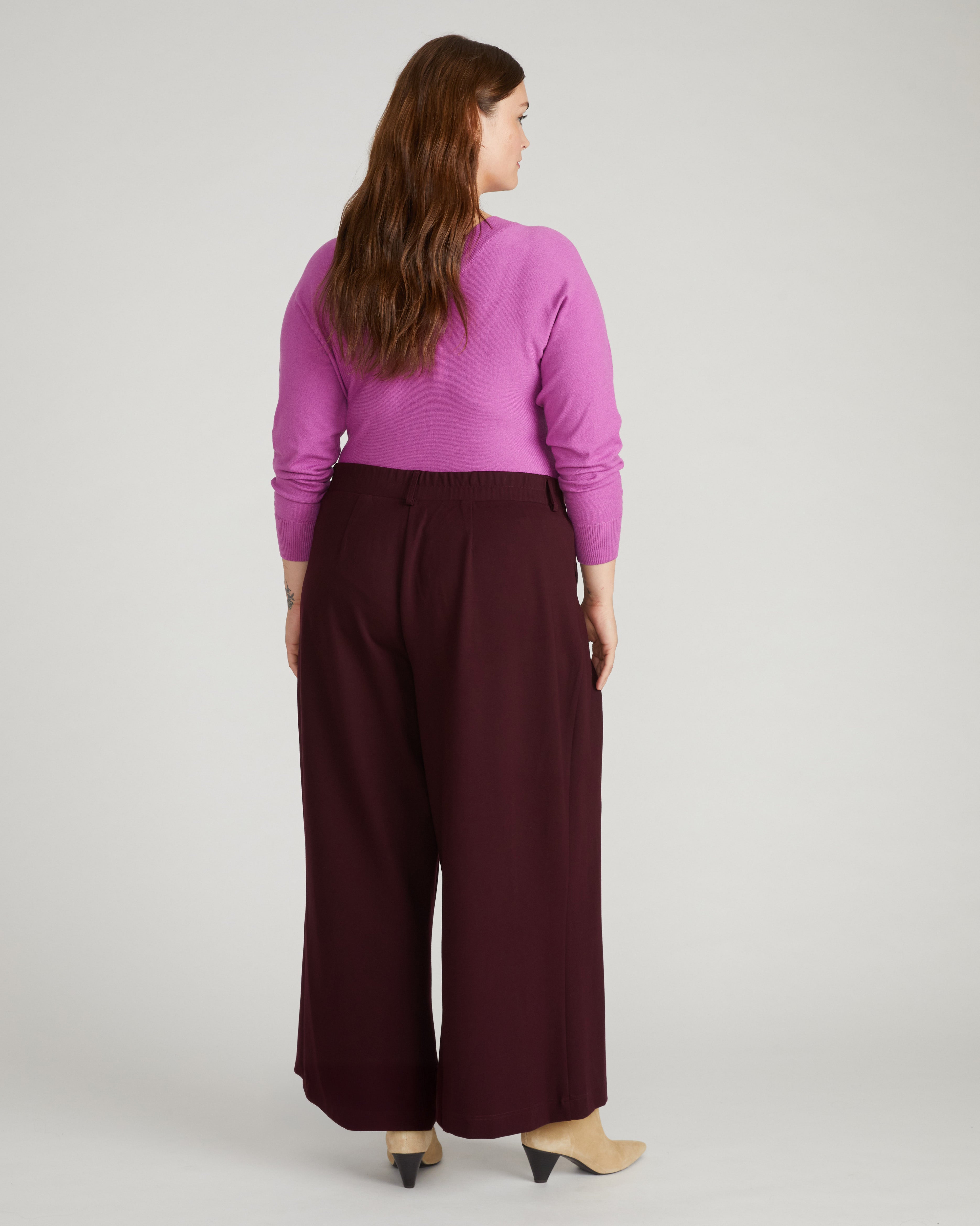 Palais Wide Leg Ponte Pants - Black Cherry – Universal Standard